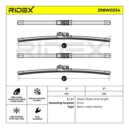Juego De Plumillas Delantera Volkswagen Amarok (Ridex Aleman)