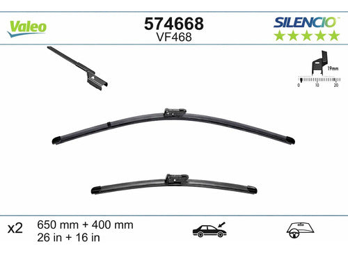Juego de Plumillas Limpiaparabrisas Peugeot Partner 208 Vale
