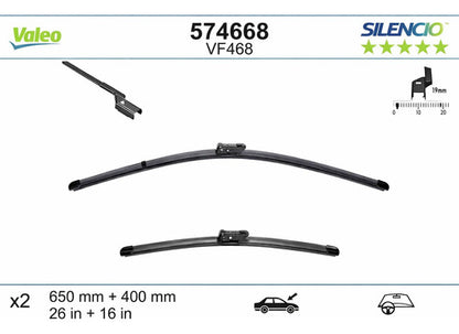 Juego de Plumillas Limpiaparabrisas Peugeot Partner 208 Vale